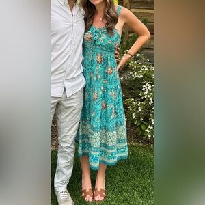 Floral Teal Maxi Dress